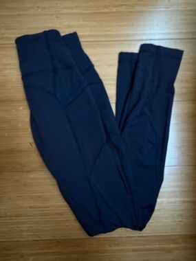 lululemon athletica navy blue Leggings (wunder train high rise tight 25”)
